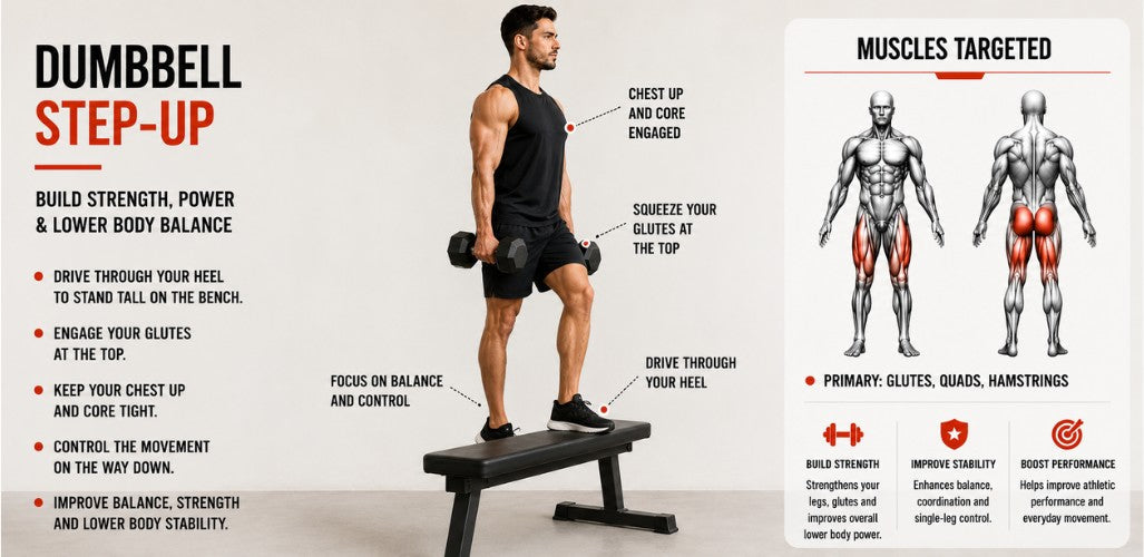 Dumbbell Step-Ups: Strength, Balance & Glute Power