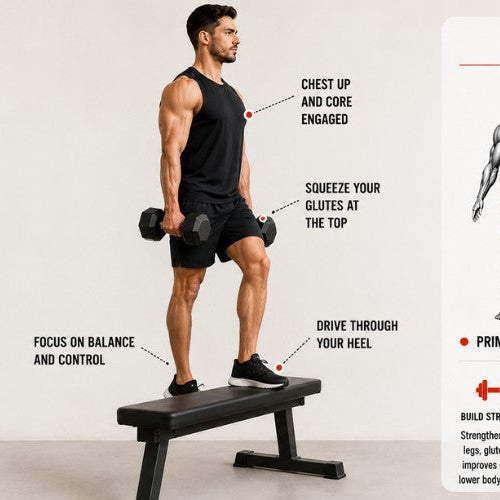 Dumbbell Step-Ups: Strength, Balance & Glute Power