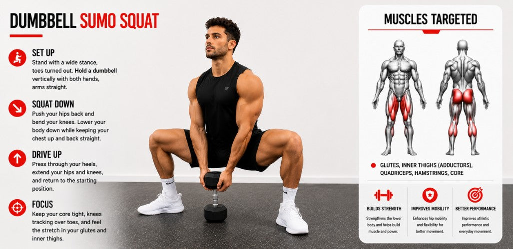 Dumbbell Sumo Squat: Build Inner Thigh & Glute Strength