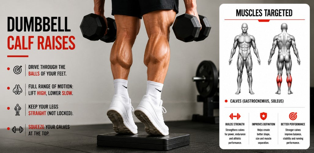 Dumbbell Calf Raises: Build Stronger, Defined Calves Anywhere