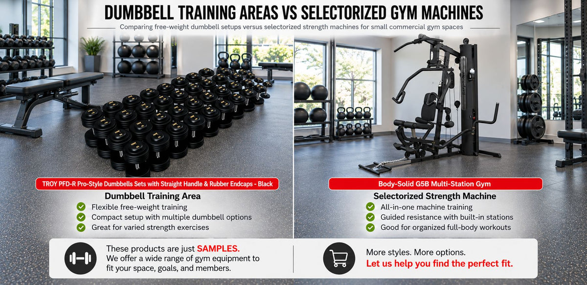 Dumbbells vs Selectorized Machines: Which Is Better for Small Commercial Gyms?