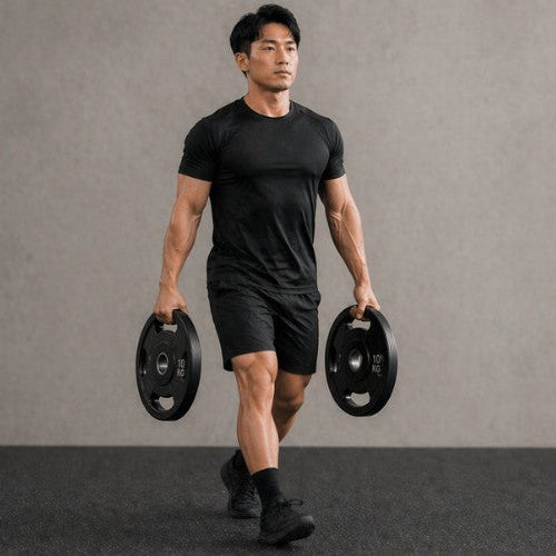 Farmers Carry with Weight Plates: Strength, Form, and Variations - Dumbbells direct guide