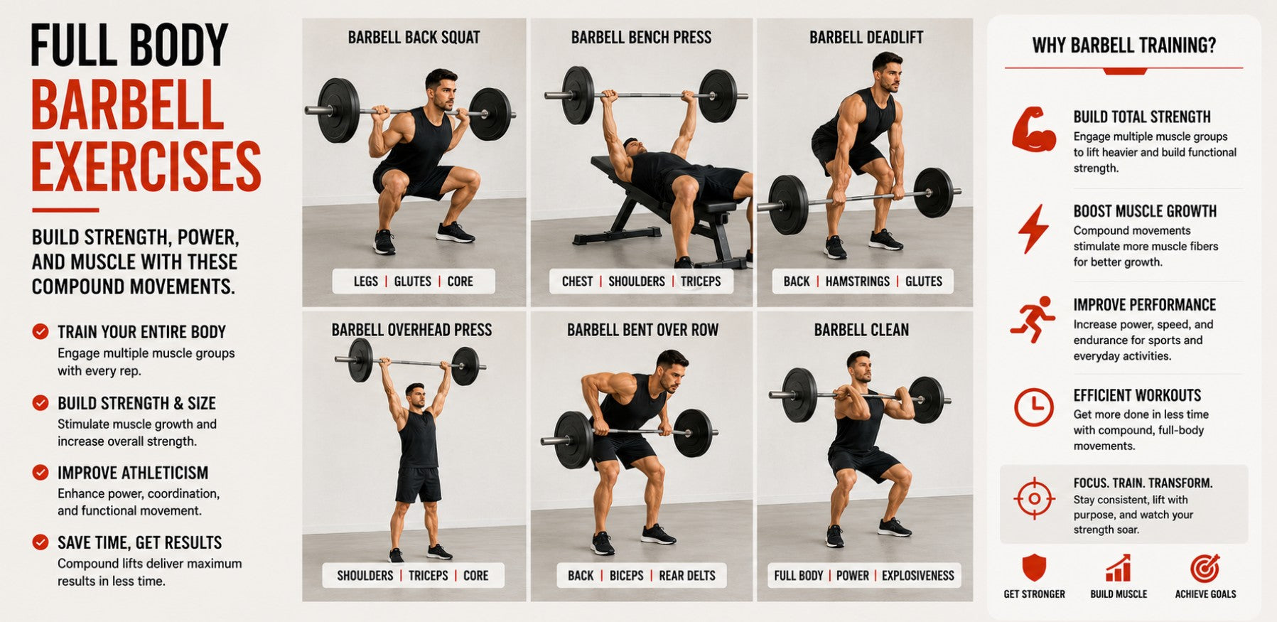 Full Body Barbell Workout: Build Strength from Head to Toe Using Just One Bar