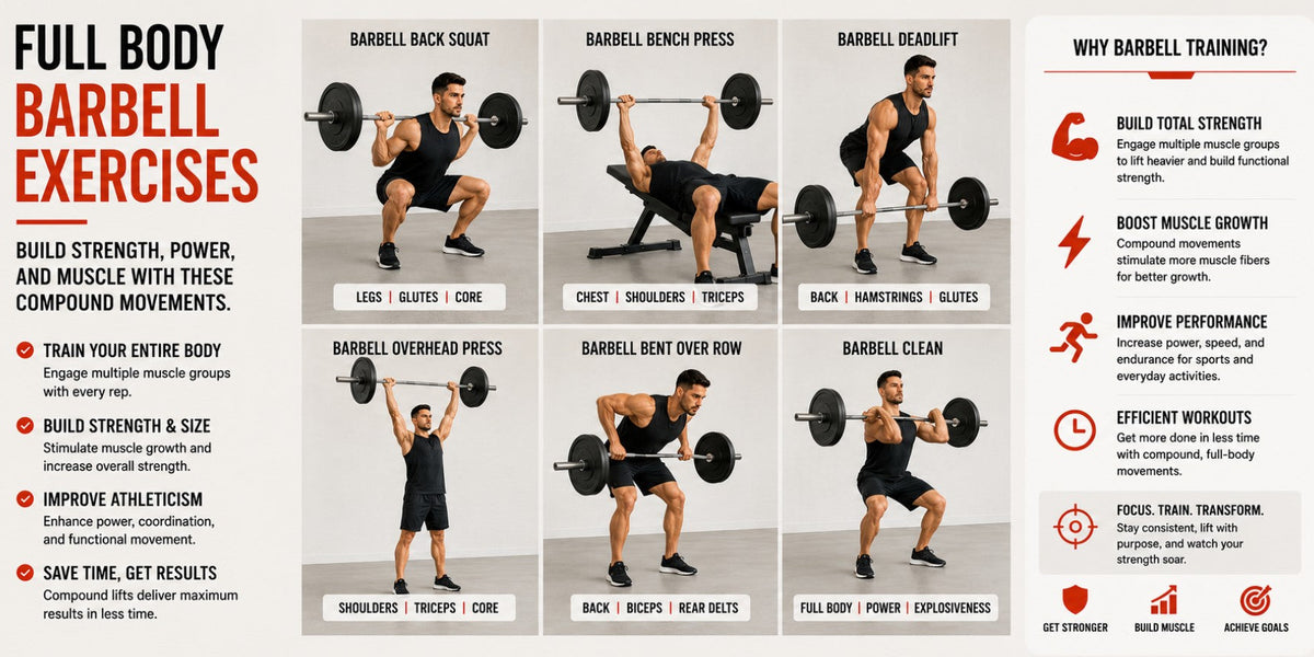 Beginner Lower Body Barbell Routine Full Body Barbell Workout: Build Strength from Head to Toe Using Just ...