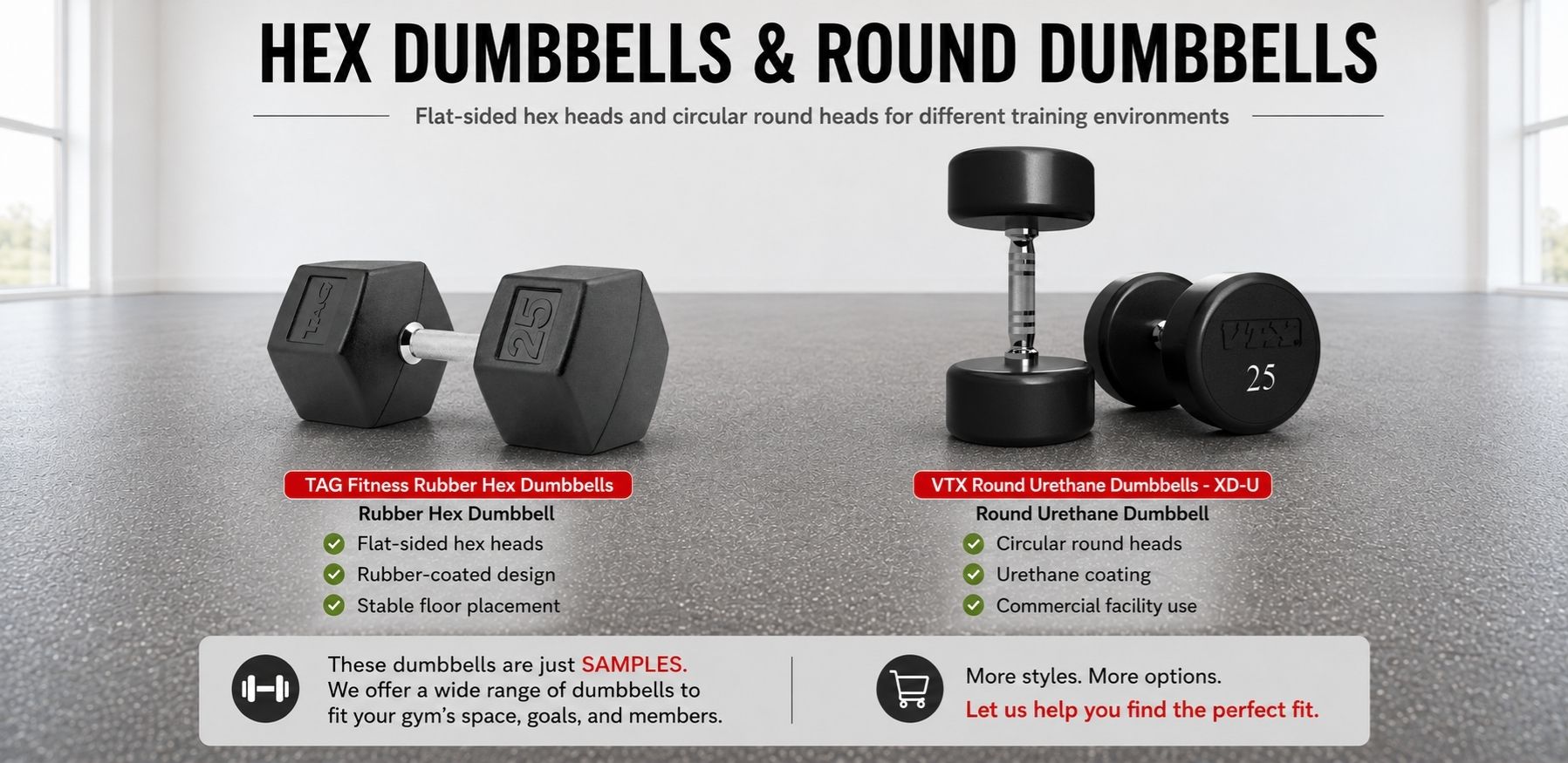 Hex Dumbbells vs Round Dumbbells: Which Should Your Gym Buy?