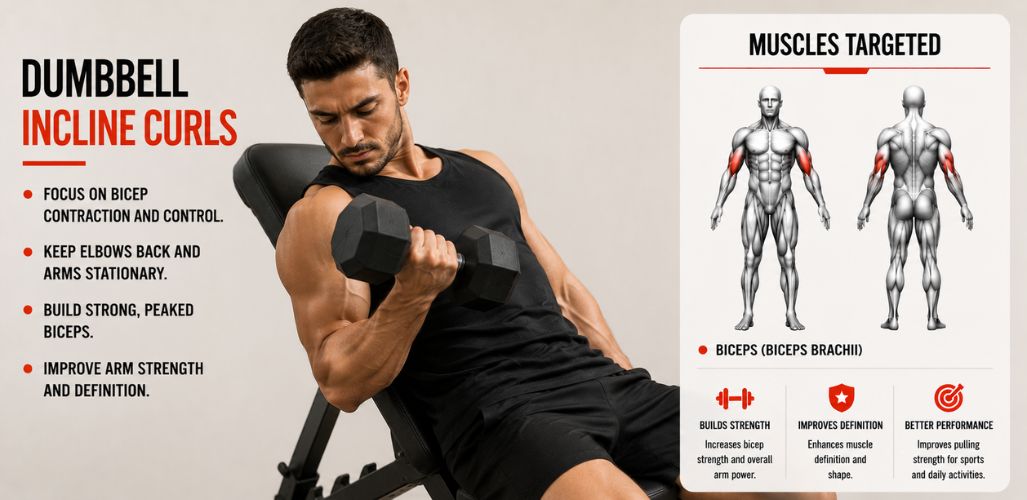 Incline Dumbbell Curl: Stretch, Squeeze & Build Bigger Biceps