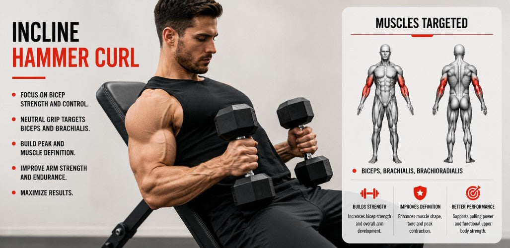 Incline Hammer Curls: Stretch, Strengthen & Build Thicker Arms
