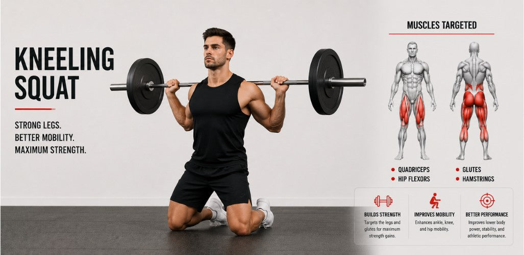 Kneeling Squat: Build Strong Glutes, Better Hip Drive & Low-Impact Lower-Body Strength