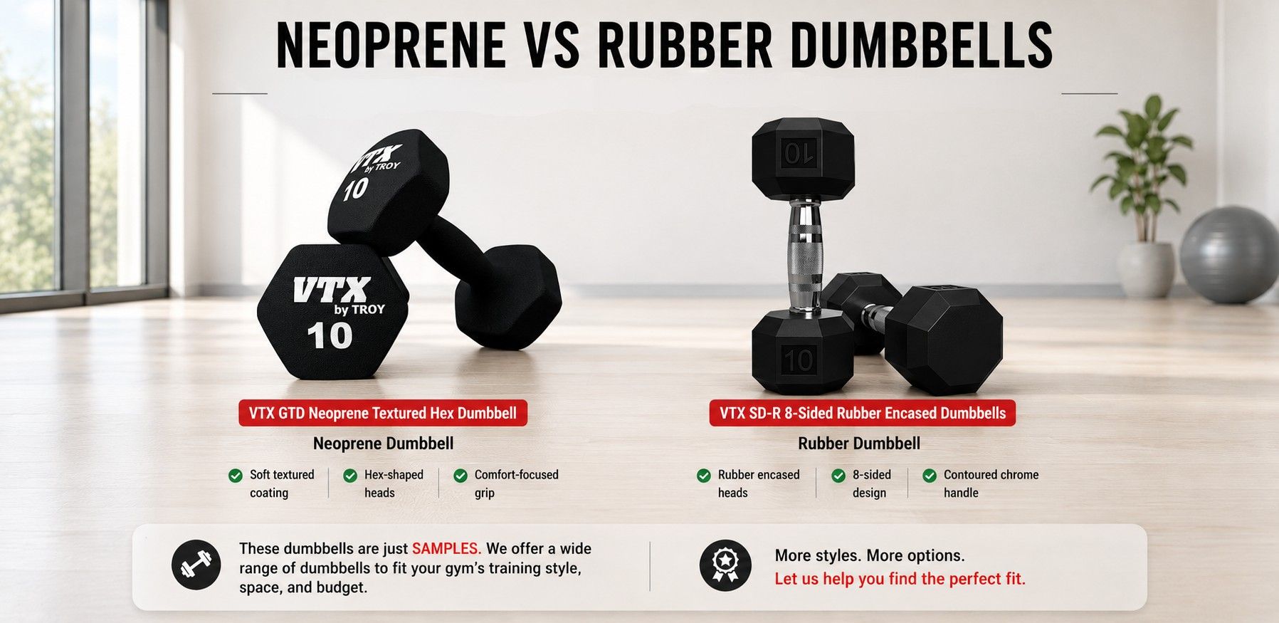 Neoprene Dumbbells vs Rubber Dumbbells: Which Is Better for Studios?