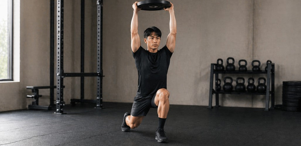 Overhead Lunges with Weight Plates: Strength, Balance, and Total-Body Control