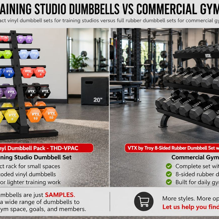Personal Training Studio Dumbbells vs Full Commercial Gym Dumbbells: What Should You Buy?