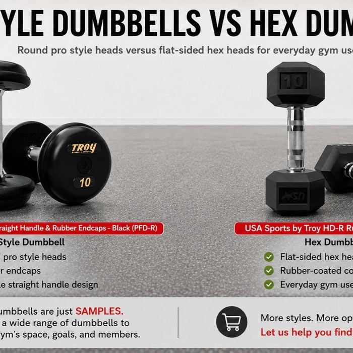 Pro Style Dumbbells vs Hex Dumbbells: Which Is Better for Commercial Gyms?