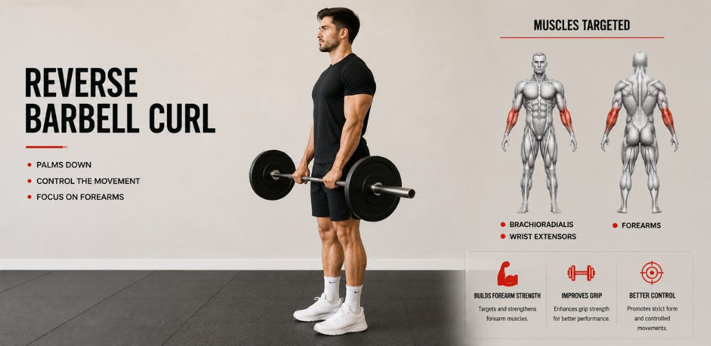 Reverse Barbell Curl: Stronger Forearms, Bigger Arms & Better Grip