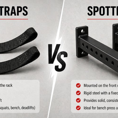 Safety Straps vs Spotter Arms: Which Rack Safety System Is Best for Barbell Training? - Dumbbells Direct Guide
