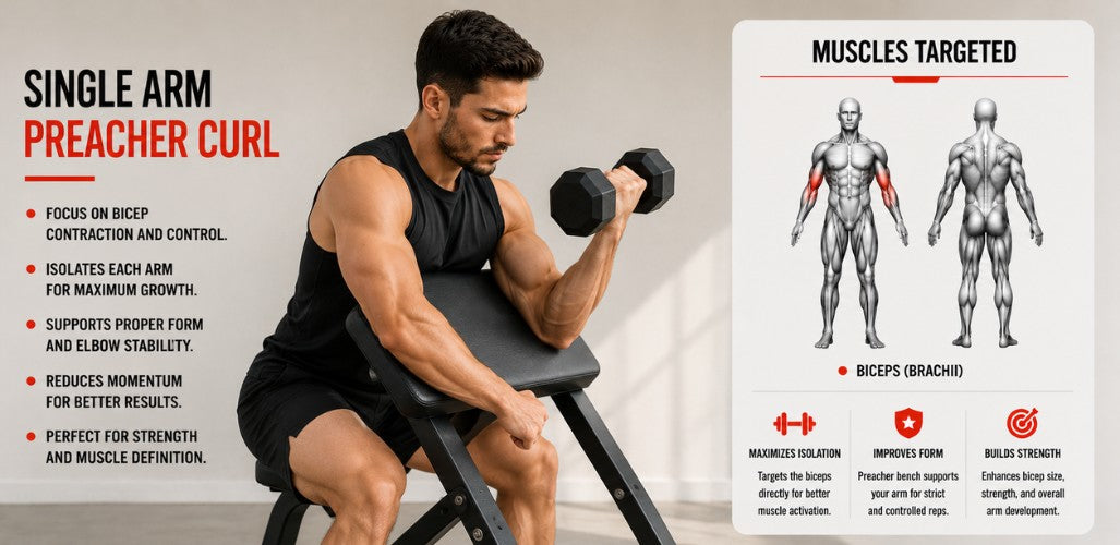 Single Arm Preacher Curl: Maximize Bicep Isolation & Symmetry