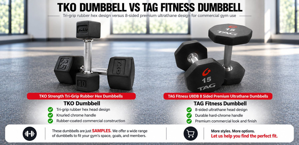 TKO vs TAG Dumbbells: Which Is Better for Commercial Gym Packages?