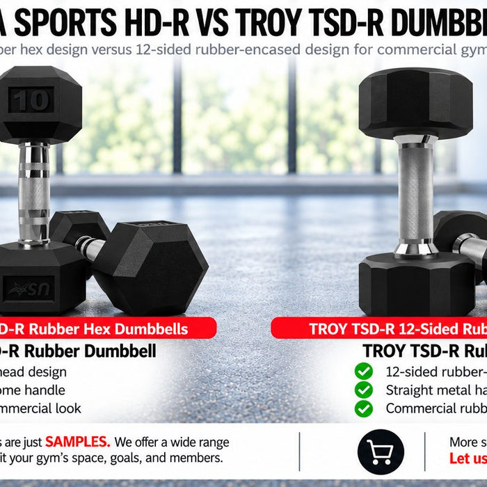 USA Sports HD-R vs TROY TSD-R Dumbbells: Which Rubber Dumbbell Fits Your Gym?