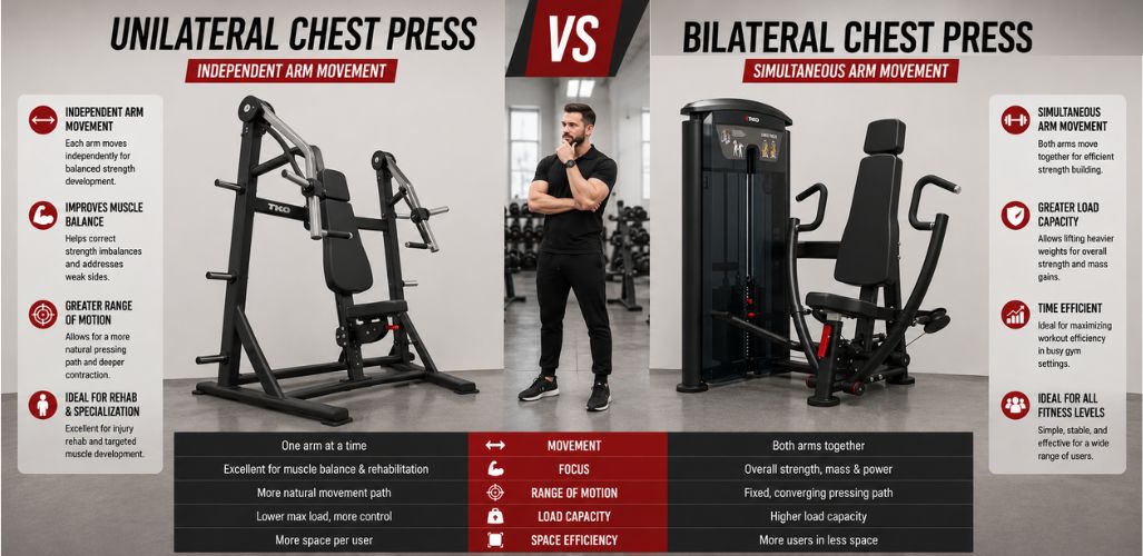 Unilateral Chest Press vs Bilateral Chest Press Machine: What's the Difference?