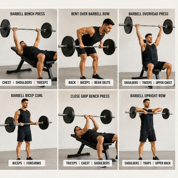 Upper Body Barbell Workout: Build a Stronger Chest, Back, Shoulders & Arms Using Just One Bar