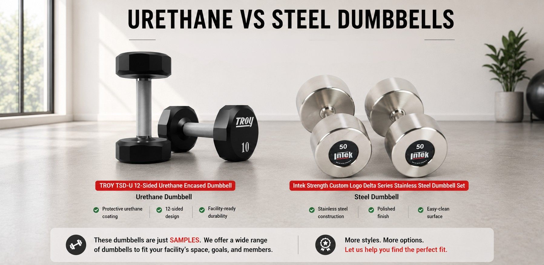 Urethane Dumbbells vs Steel Dumbbells: Which Fits Your Gym Better?