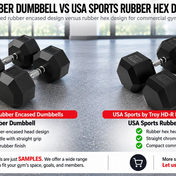 VTX Rubber Dumbbells vs USA Sports Rubber Hex Dumbbells: Which Is Better for Gyms?