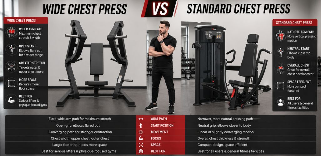 Wide Chest Press Machine vs Standard Chest Press Machine: Which Should Your Gym Choose?