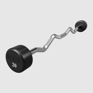 20 lb of VTX ROUND URETHANE FIXED EZ CURL BARBELL - XZB-U