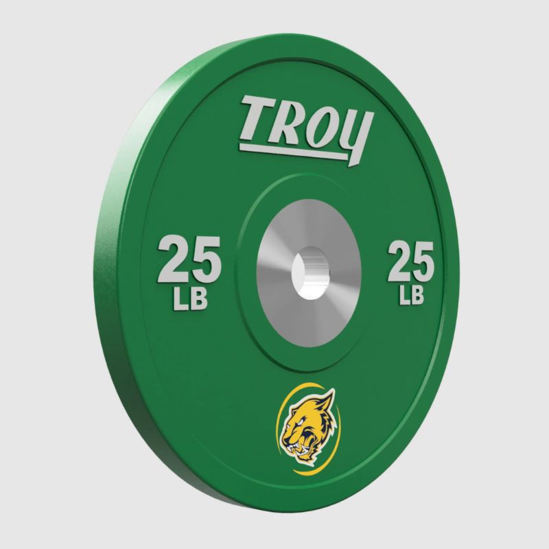 25 lbs  Troy PO-SBPL Performance Color Rubber Bumper Plate with Custom Logo 8 Green