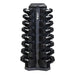 3-25lb rubber hex  tri-grip handle dumbbells w_ 8pr Vertical Dumbbell Rack Front View