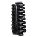 3-25lb rubber hex  tri-grip handle dumbbells w_ 8pr Vertical Dumbbell Rack Side View