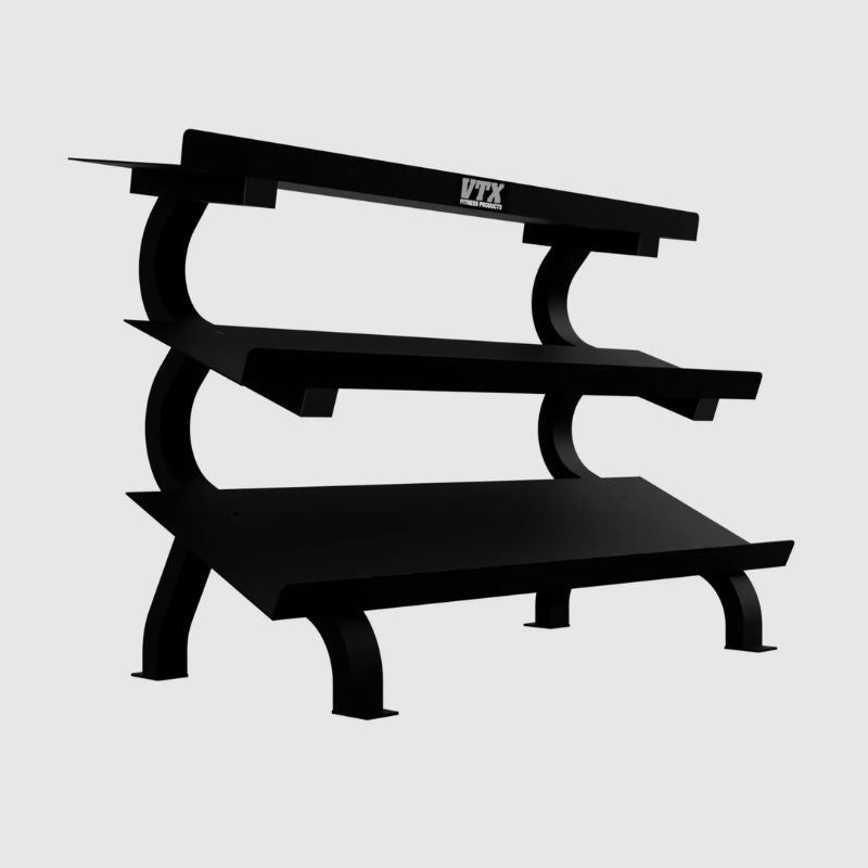 3-Tier Dumbbell Shelf Rack Left Side on a white background