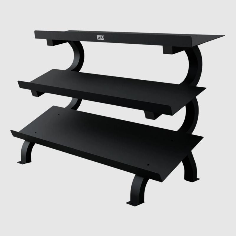 3-Tier Dumbbell Shelf Rack Right Side View on a white background