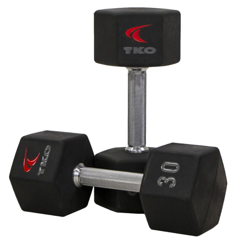 30lb urethane hex tri-grip handle dumbbells