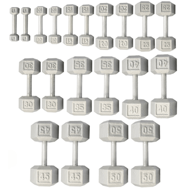 3480  YORK Cast Iron Hex Dumbbell  5-50lb Set