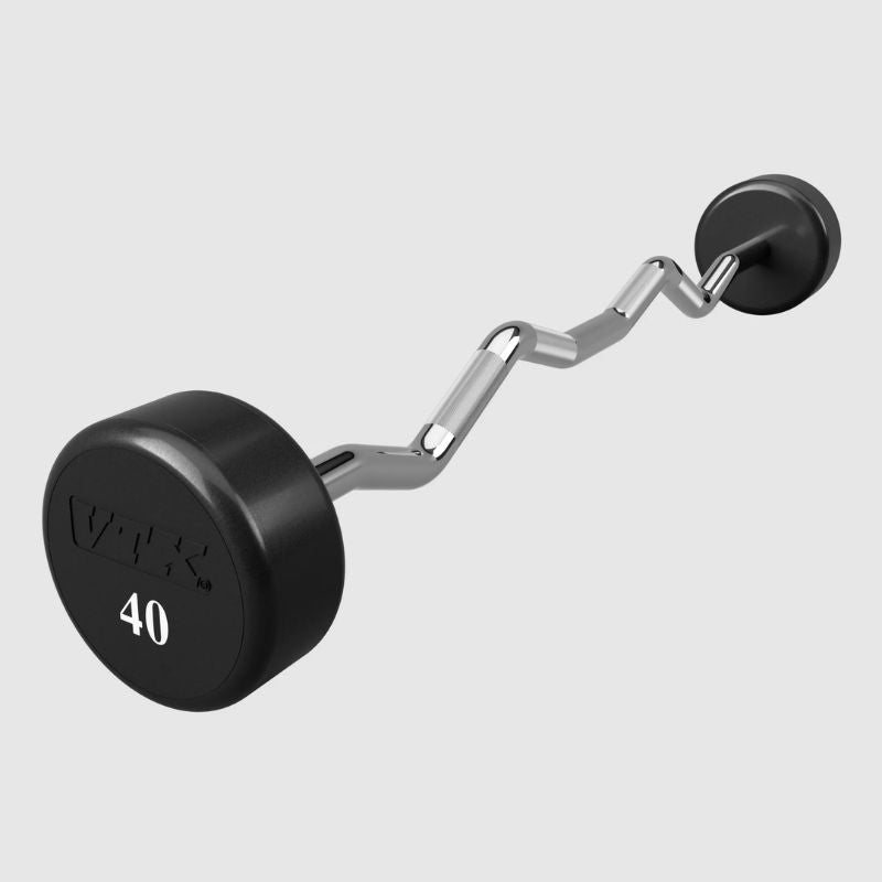 40 lb of VTX ROUND URETHANE FIXED EZ CURL BARBELL - XZB-U