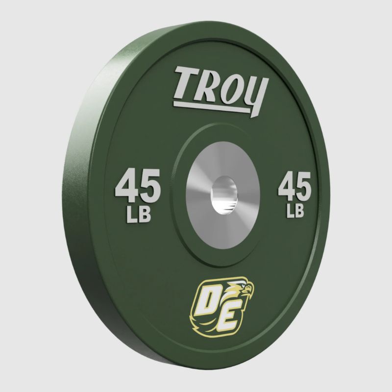 45 l bs Troy PO-SBPL Performance Color Rubber Bumper Plate with Custom Logo 5 Green