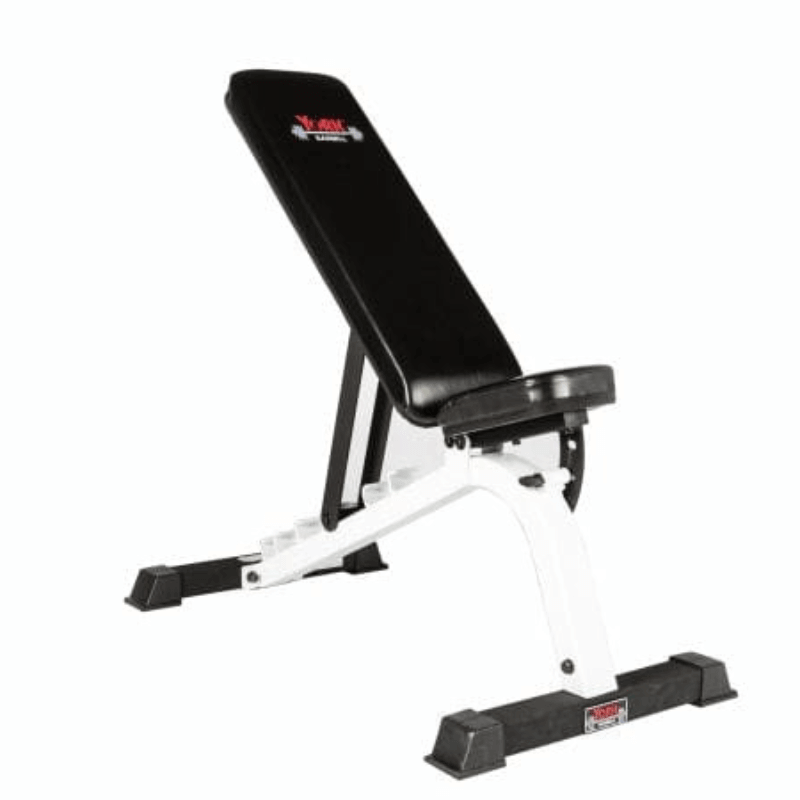 48003  YORK FT Flat-to-Incline Utility Bench White Frame / Black Upholstery