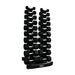 5-50lb rubber hex tri-grip handle dumbbells w_ 10 pair Vertical Dumbbell Rack