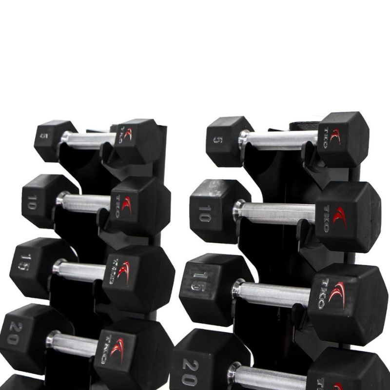 5-50lb urethane hex tri-grip handle dumbbells w_ 10 pair Vertical Dumbbell Rack Details