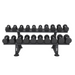 TKO Matte Black 10 Pair Dumbbell Rack with Saddles | 7051B-BK Sample with Dumbbell