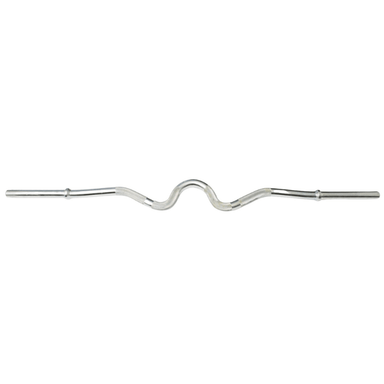 York Std Chrome Super Curl Bar w/ Fixed Inner Collars | 6003