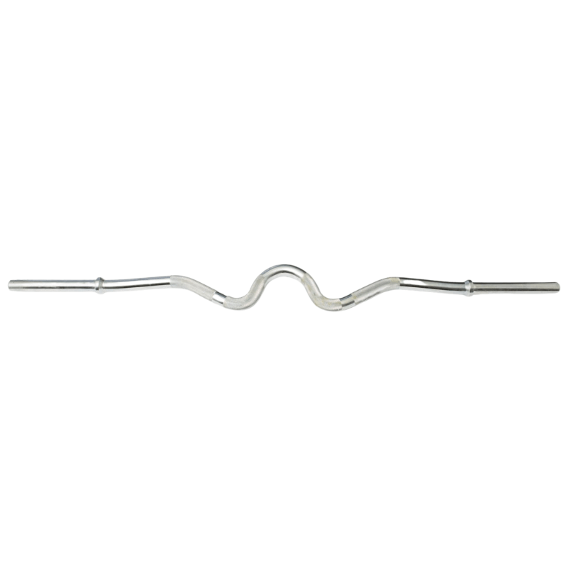 York Std Chrome Super Curl Bar w/ Fixed Inner Collars | 6003
