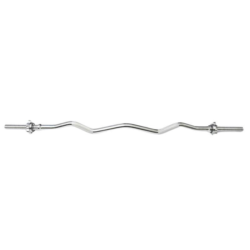 York Std Chrome Spin-Lock Curl Bar w/ Spin-Lock Collars | 6004