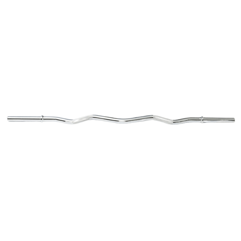 York Std Chrome Curl Bar w/ Fixed Inner Collars | 6006