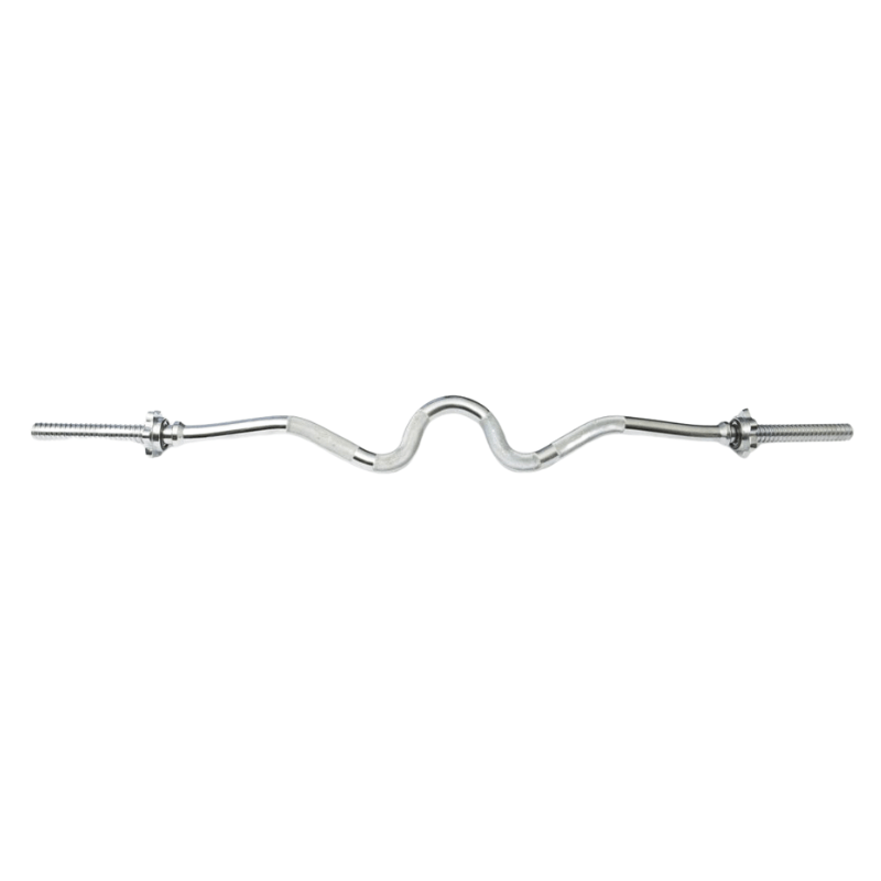 York Std Chrome Spin-Lock Super Curl Bar w/ Spin-Lock Collars | 6007
