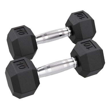 Power Systems Hex Rubber Dumbbell 10lb,95lb (Pair)
