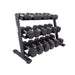  6230-B TKO 3-Tier Rail Dumbbell Rack, Black Sample with Dumbbells