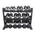  6230-B TKO 3-Tier Rail Dumbbell Rack, Black Sample with Dumbbells