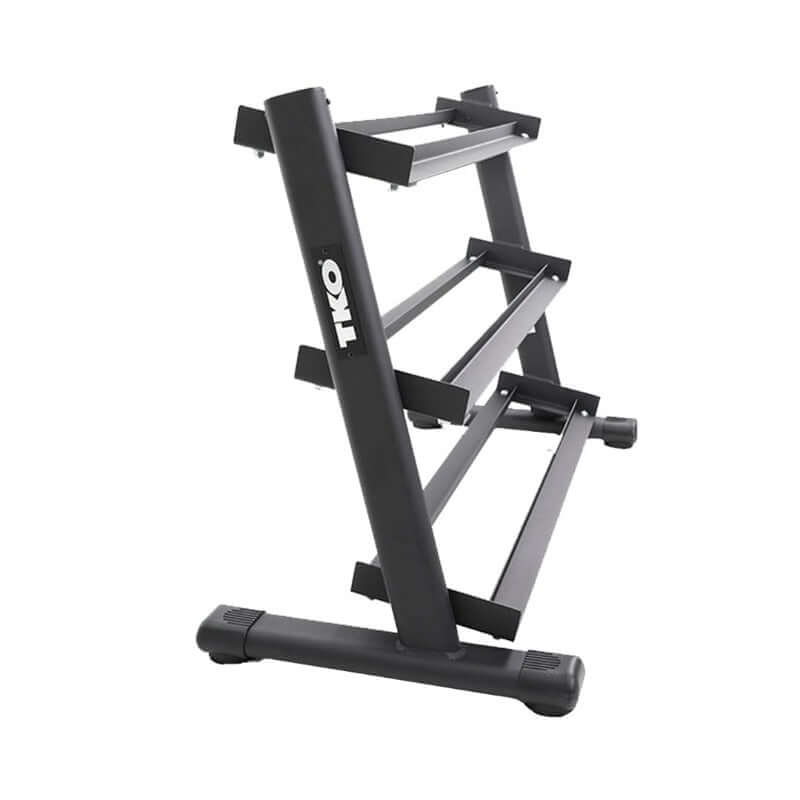  6230-B TKO 3-Tier Rail Dumbbell Rack, Black Side