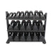 6235-B TKO  3-Tier Shelf Dumbbell Rack, Black Sample with Dumbbells